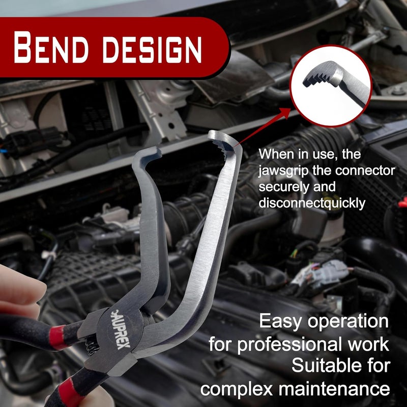 AUPREX Electrical Disconnect Pliers, Electrical Connector Pliers for Push Tab Style Plugs, Automotive Hose Disconnect Tools, Fuel Line Disconnect Tool (Straight+60 Degree) - Image 5